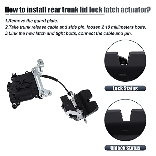 Image of X AUTOHAUX 81230-D9100 Power Tailgate Lift Gate Latch Assembly Rear Trunk Lock Actuator Motor for Kia Sportage 2017-2022