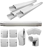 Airshield PVC Air Conditioner Line Set Cover Kit Advance|13 ft pipe length| Mini Split Air Conditioner Accessories |AC Pipe Cover guard| Decorative White Professional Grade AC Line Kit Advance