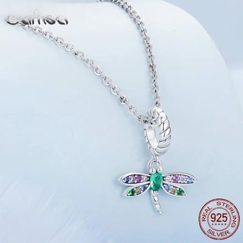 Argent sterling 925 collier libellule d'exception en zircons