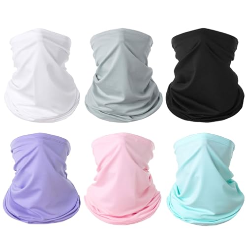 Image of 6 Pieces Summer Face Cover Scarf Mens Neck Gaiter For Men Women UV Protection Face Breathable Sun Protection Cycling Running