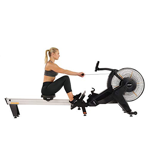 Image of Sunny Health & Fitness Asuna Air Magnetic Fan Rowing Machine for Home Gym | Air + Magnetic Resistance, Commercial Grade, Up to 50in Rail, 330LB Capacity, Elevated Seat, Foldable Storage