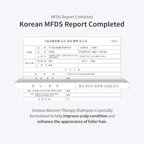 Image of GROWUS Recover Therapy Shampoo for Men - Tea Tree, Peppermint, Scalp Sebum Control, Strengthening and Free from Paraben and Sulfate Anti Hair Loss Shampoo for Dry Scalp (16.9 Fl Oz / 500ml)