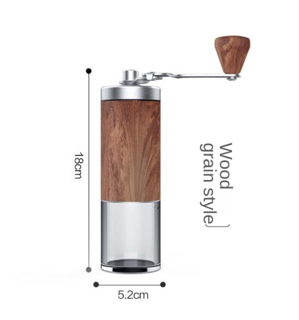French Press Młynek Do Kawy Burr Mały Ręczny Ze Stali Nierdzewnej Z Ziarnem Drewna Dzbanek Kawy