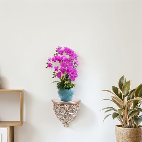 Étagère murale décorative 3D dorée au design sculpté haut de gamme résine