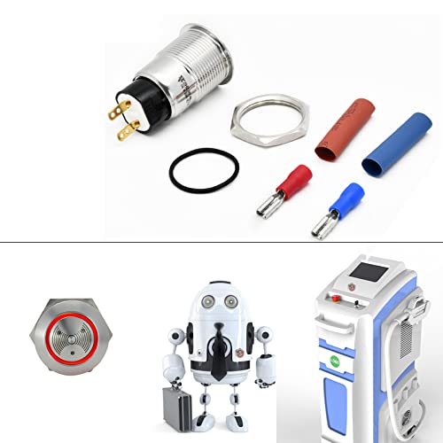ZJWZJH Campainha LED Vermelha 12V 19Mm, Lâmpada de Luz Indicadora de Alarme, Aço Inoxidável, Piloto