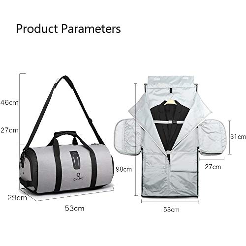 OZUKO Gym Bag Backpack, 4 in 1 Carry-on Garment Bag Large Duffel Bag Suit Travel Bag Weekend Bag Flight Bag Overnight Bag with Shoes Compartment… (Black)