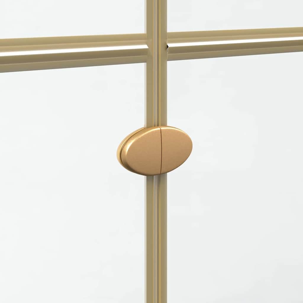 Parete doccia Walk-In Gold in alluminio e vetro di sicurezza monolastra 70x6,5x190 cm pieghevole per bagno con paraspruzzi e moderno divisorio