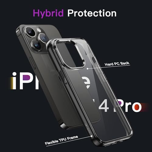 Image of JETech Case for iPhone Pro 6.1-Inch, Shockproof Phone Bumper Cover, Anti-Scratch Clear Back (Black)