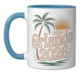 2026 Orlando Family Vacation Trip Ceramic Mug, Blue/White