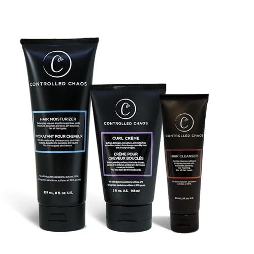 Set de Controlled Chaos: Champú de limpieza profunda, Acondicionador hidratante y Crema definidora de rizos - Visto en Shark Tank