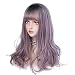 aiyaya Long Curly Wig - Natural Synthetic Hair Lolita Wigs with Wig Cap For Cosplay and Daily Wear (Ombre Purple)