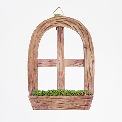 Darice Fairy Garden Window with Hanging Hook, 4.25 x 3.25 inches, Brown