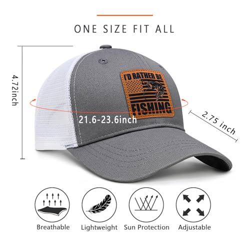 Image of Fishing Hat Fishing Gifts for Men Bass Fish Flag Gear Accessories Stuff Trucker Hat Snapback Baseball Cap