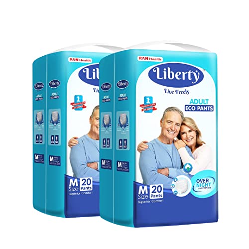Liberty Eco Adult Diaper Pants Unisex, Medium 2x20 Pcs, Waist Size (61-115 cm | 24-45 Inches) (Pack of 2)
