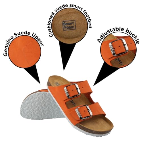 Image of Kids' 100% Genuine Leather Sandals - Comfortable Smart Foam Footbed, Adjustable Straps, Durable Non-Slip Sole and Stylish