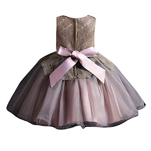 Image of Hopscotch Girls Gray Sleeveless Floral Embellished Party Dress