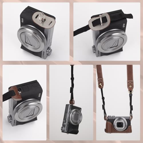 Funda de cuero vintage para cámara Canon PowerShot G7X miniatura 5