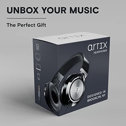 Artix Cl750 Wired Headphones With Mic & Volume Control — Noise Isolating Computer Headphones Wired, On-Ear Headphones With Wire, Plug In Headphones For Laptop, Corded Headphone Over Ear Aux Jack 3.5Mm #TOP7