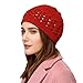 BIBITIME Crochet Beanie Hat Women Lady Summer Vocation Skull Cap Handmade Beret (One Size for Adult, Red)