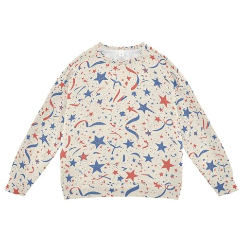 JUNZAN American Flag with Stars Stripes Little Girls Pullover Hoodie Fleece Hoodie for Boys Camping 4T