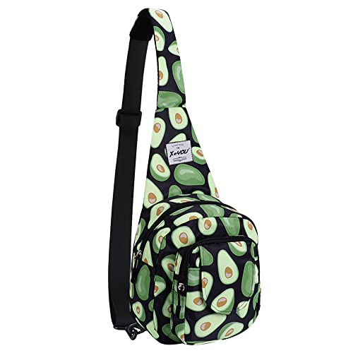 XEYOU Bolsa pequena mochila leve de uma alça bolsa de caminhada transversal ao peito unissex mochila, Abacate, P