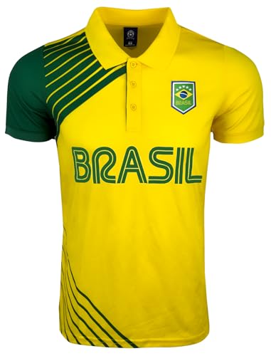 Just 4 Kicks Boy's Brasil Short Sleeve Shirt, Brazil Active Performance Shirts