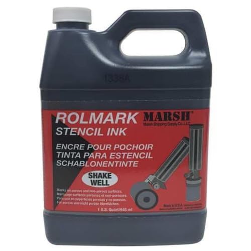 Marsh - 20903 Rolmark Stencil Ink, 1 qt Can, Black