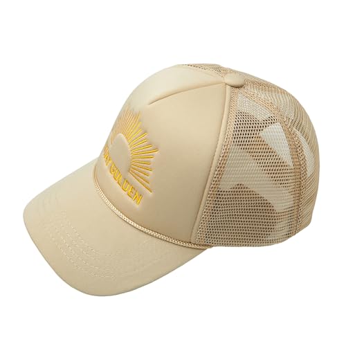 Image of Embroidered Lettering Print Truck Hat Baseball Cap Trucker Mesh Snapback Hat