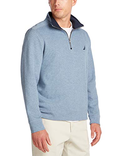 Nautica Men's Classic Fit Quarter-Zip Pullover, Deep Anchor Heather, XX-Large