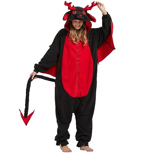 WAWRTOU Jersey Devil Onesie for Adults Halloween One-piece Mythical and Comfortable Unisex
