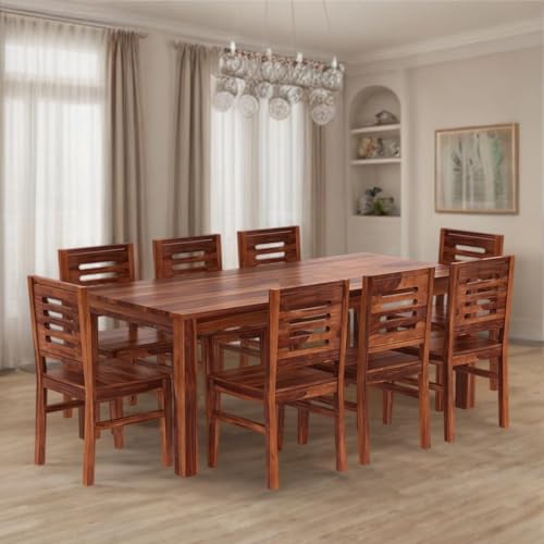 Image of Sheesham Solid Wood 8 Seater Dining Table for Living Room (Honey1)