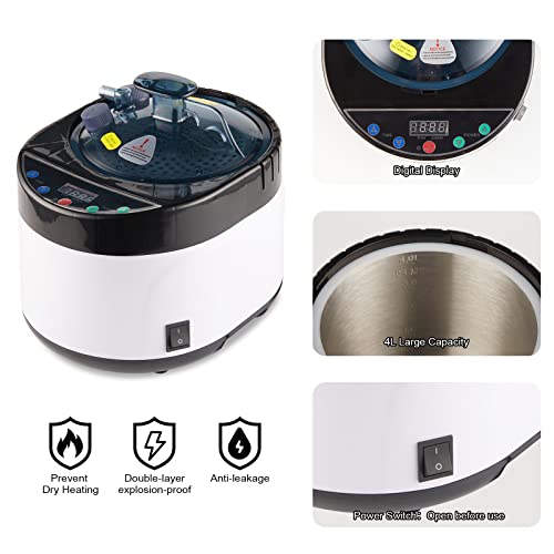 4L Large Capacity Home Sauna Steamer, Portable Steam Generator with Protection for Home Spa, Lightweight Stainless Steel Pot with Timer&Gear Display for Relaxation, with Remote Control
