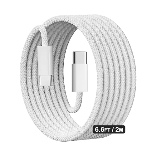 USB C to USB C Cable, Type C to Type C, Fast Charging, Charging Cable, 2M | Compatible with iPhone 17/16/15/15 Pro Max/15 Pro/15 Plus,iPad Mini/Pro, MacBook Pro/Air, Power Delivery PD Cable, White