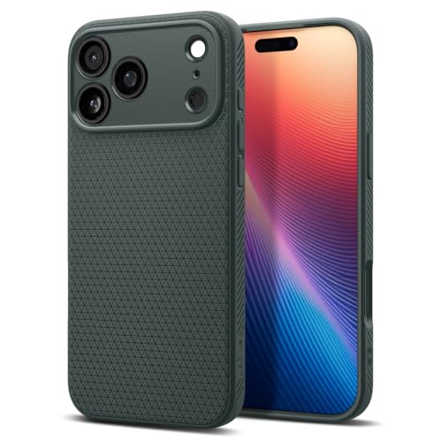 Spigen 【創業18年の技術力】 iPhone 17 Pro Max ケース 米軍MIL規格 ストラップホール マット TPU 耐衝撃 リキッド・エア (アビス・グリーン) ACS09890