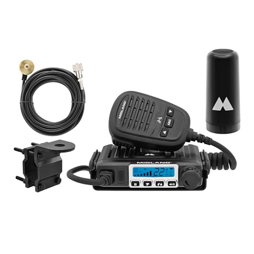 Image of Midland - MXT115AGVP3 - 15 Watt GMRS MicroMobile Two Way Radio - Off Roading Outdoor Farm Radio - Extended Range 3dB gain Ghost Antenna, Antenna Cable, Mounting Bracket - Farm Tractor Bundle