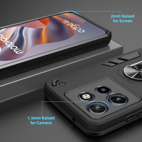 Image of NDCOM for Motorola Edge 50 Back Cover | Moto Edge 50 Back Cover Premium Protection | Shockproof Ring Holder Case