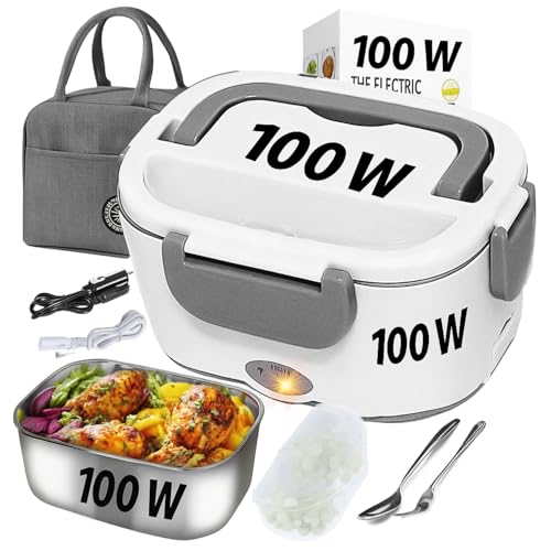 ISY-SHOP Gamelle chauffante, lunch box chauffante électrique chauffe plat, boite repas 12v24v220v 100 W etanche réchauffe plat bureau, voiture, camion allume...