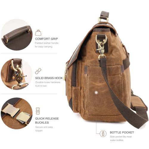 POLARE Waxed Canvas Leather Messenger