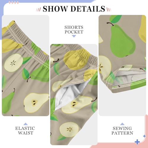 ZZXXB Pear Boys Long Pants Soft Trousers Elastic Waist Kids Lounge Bottoms with Pockets S-XL4