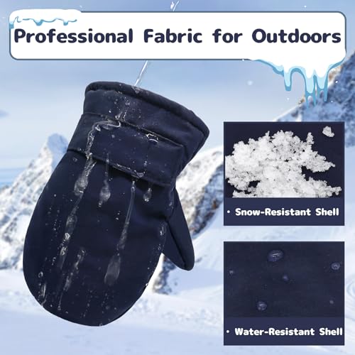 Olreco Toddler Snow Mittens Waterproof Toddler Winter Gloves Warm Fleece Baby Mittens Winter Kids Snow Gloves for Boys Girls3