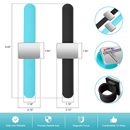 Icnow 216 Pcs Sewing Pin Cushion Kit, Needle Cushion, 2 Magnetic Wrist Pincushion With 200 Straight Sewing Pins, 10 Sewing Clips, 2 Seam Rippers And 1 Sewing Scissor, Sewing Products For Diy #TOP1