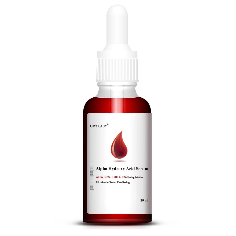 Serum AHA 30% + BHA 2% Peeling Solution Lotion Face Scrub Liquid Exfoliant with Salicylic Acid Against Blackheads, Pimples & Blemished Skin - Pores Reducing - Combination Skin, Oily & Acne Skin
