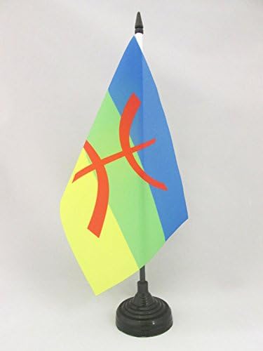 AZ FLAG Kabylie Table Flag 5'' x 8'', Berber Kabylia Office Decoration 100% Polyester 21 x 14 cm