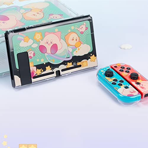 ENFILY Cute Soft Shockproof Kirby's Dream Land Dockable Cover Case Compatible with Nintendo Switch,