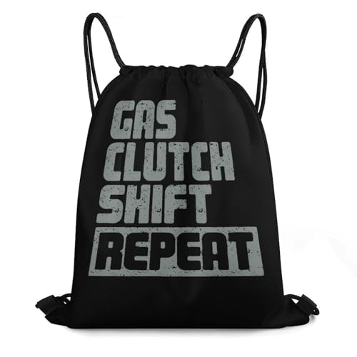 Gas Clutch Shift Repeat Drawstring Backpack Durable Sport Gym Bags Daypack for Men Women 35 * 42cm