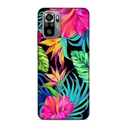 Image of Printed Mobile Back Hard Case Cover for Xiaomi Redmi Note 10 / Xiaomi Redmi Note 10S | Floral, Flowers, Leaves -2185