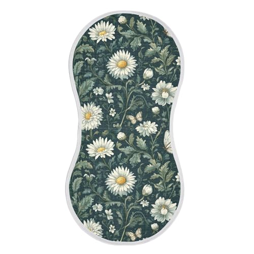 xigua Daisies and Chrysanthemums Baby Burp Cloths for Newborn Boys and Girls 1 Pack, Soft & Absorbent Cotton Baby Burp Cloth, Baby Washcloths, Newborn Towel, Burp Rags