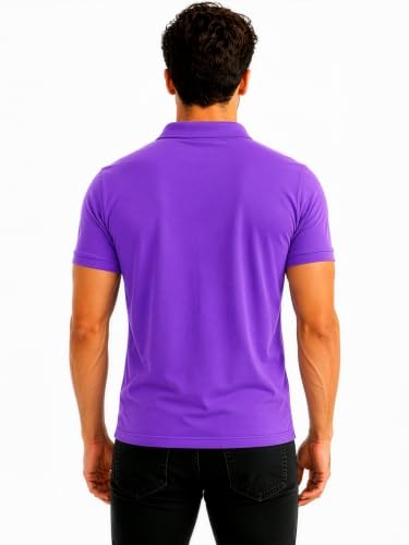Image of Status Quo Men's Polo T-Shirt | Rich Cotton Blend | Slim Fit | All Day Comfort | Contrast Inner Placket | Polo Collar