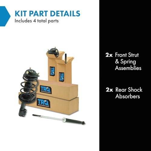 Image of TRQ Front and Rear Complete Strut Assembly & Shock Absorber Kit Complete Strut & Coil Spring Assembly Compatible with 2011-2014 Toyota Sienna