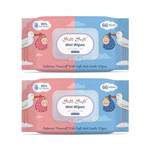 Image of Multipurpose Baby Wet Wipes - 132 Wipes (66 x 2 Packs) | Gentle, Alcohol-Free & Hypoallergenic | Effective Cleaning for Hands, Face & Surfaces